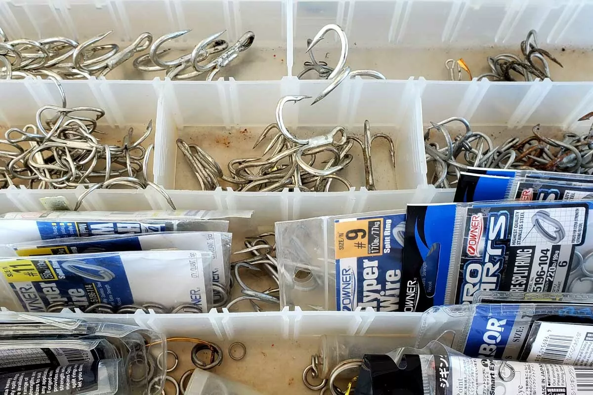 hooks and split rings for GT lures