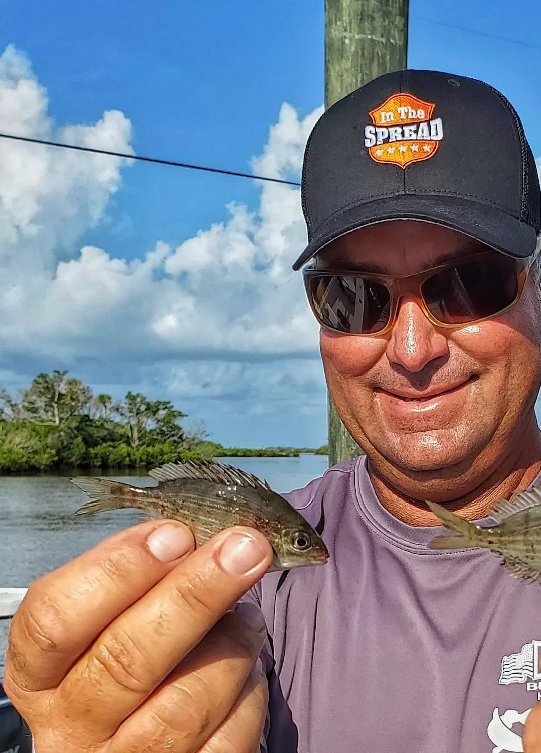 pinfish getting ready to be rigged for redfish bait