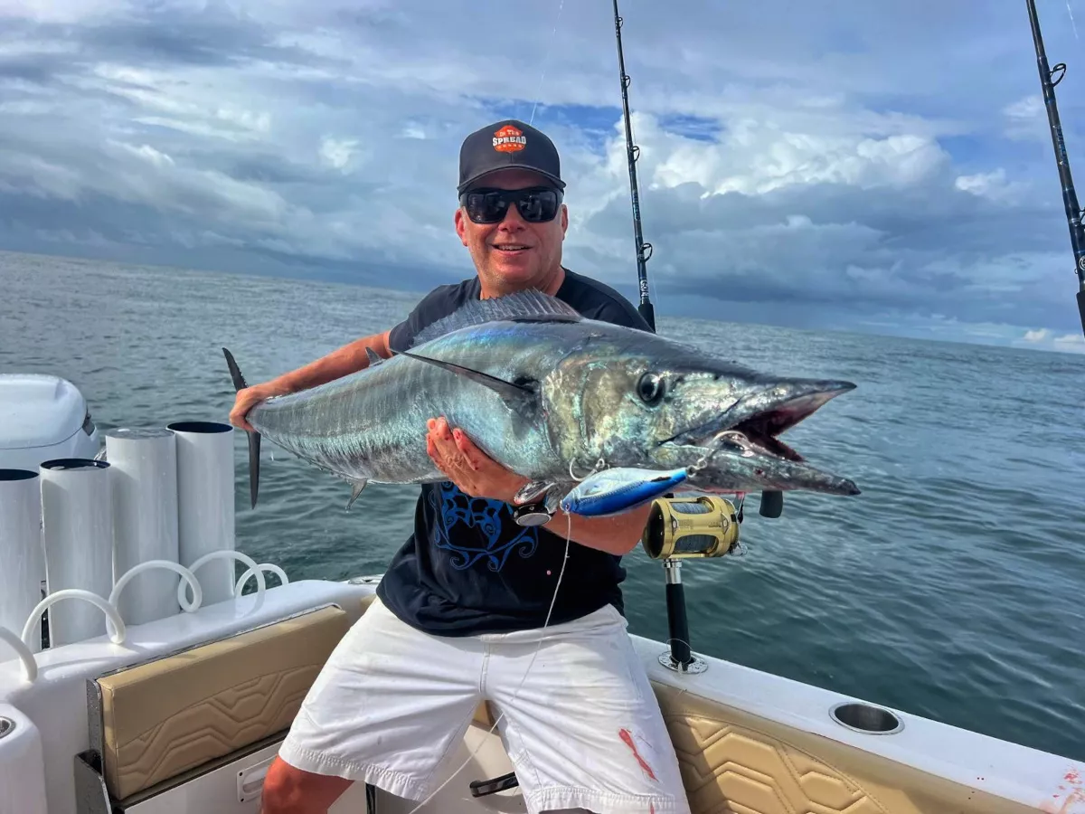 beautiful wahoo fish caught by Seth Horne on a trolling lure