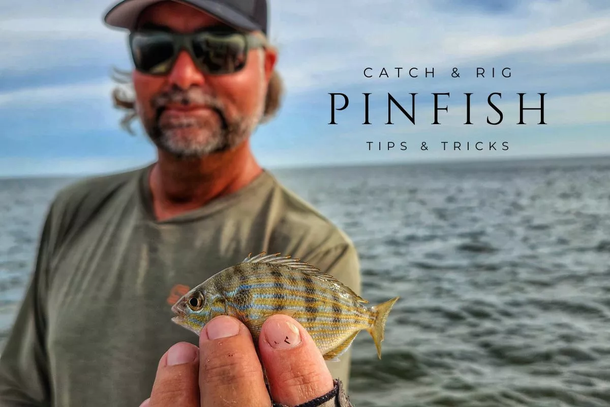 William Toney holds a pinfish prior to rigging