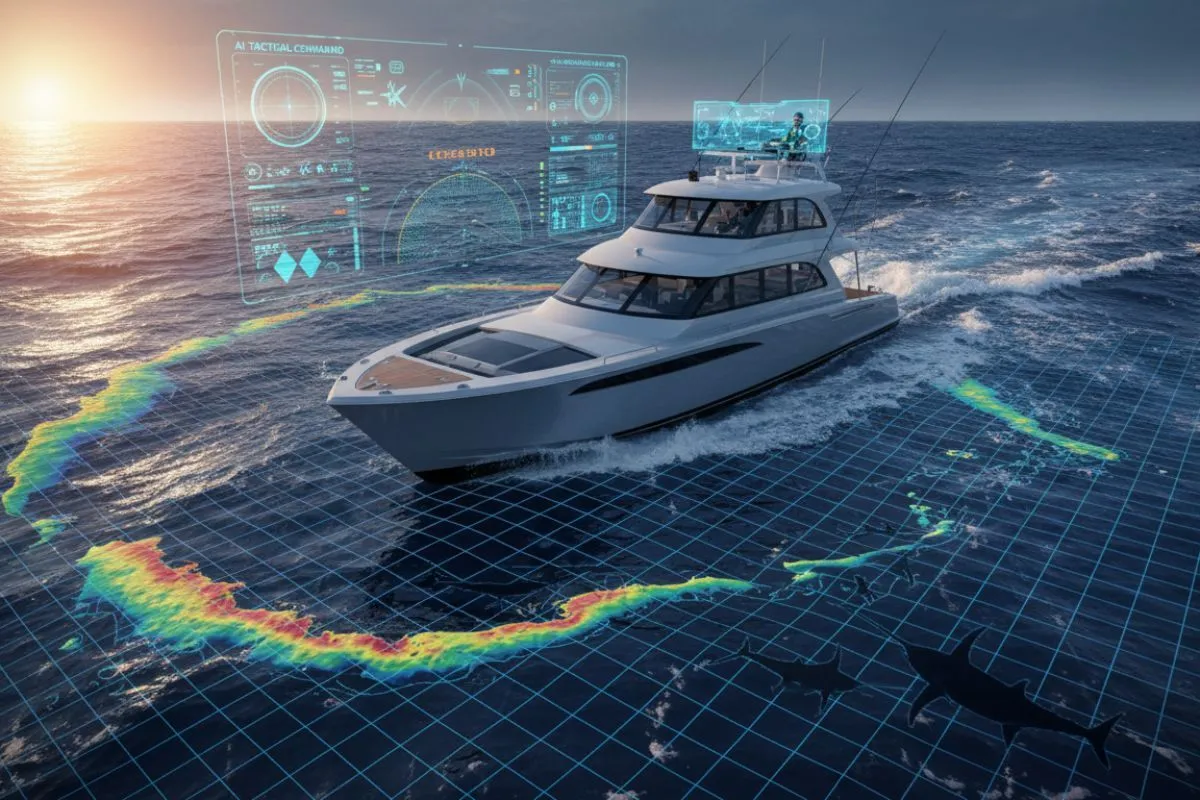 Ai data stream for sportfishing yacht offshore