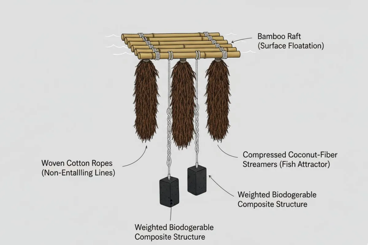technical rendering of a modern non-entangling biodegradable FAD