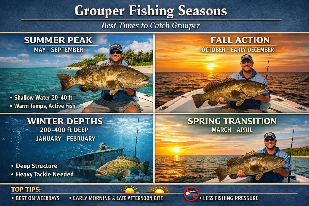 fishing seasons diagram for when grouper fishing is good