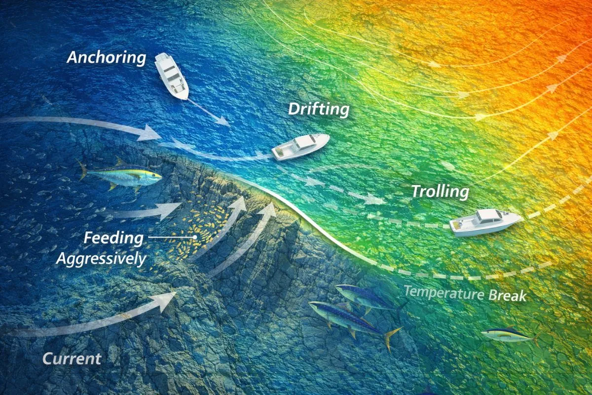 boat position and fishing strategies over structure