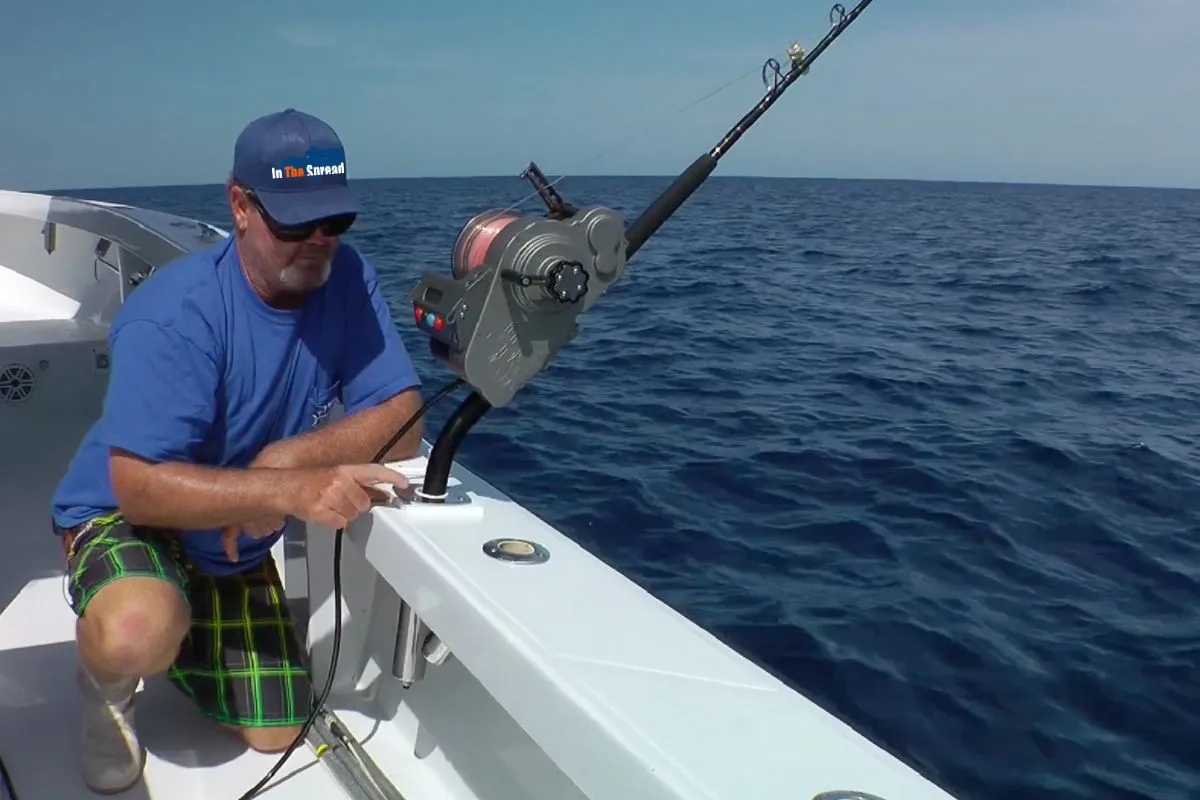 Fishing instructional video course taking place on the boat