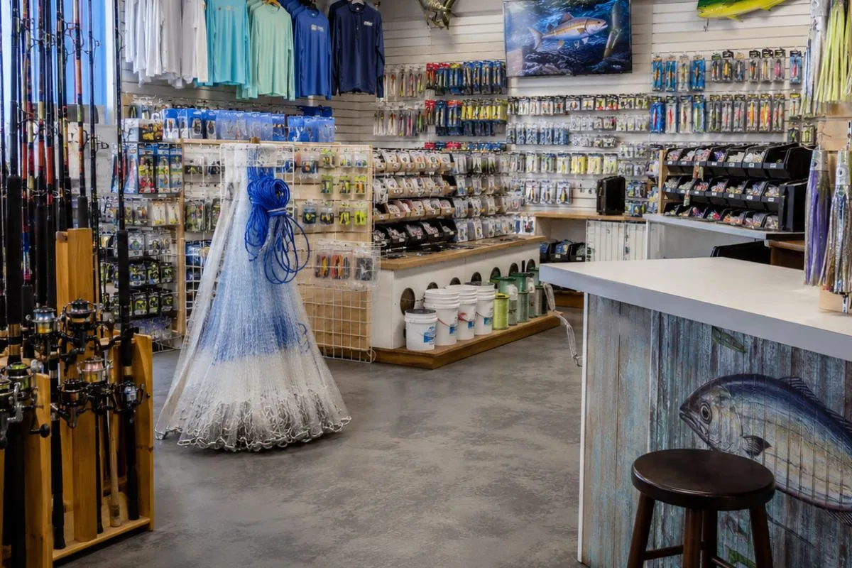 saltwater tackle at a Miami fishing supply store
