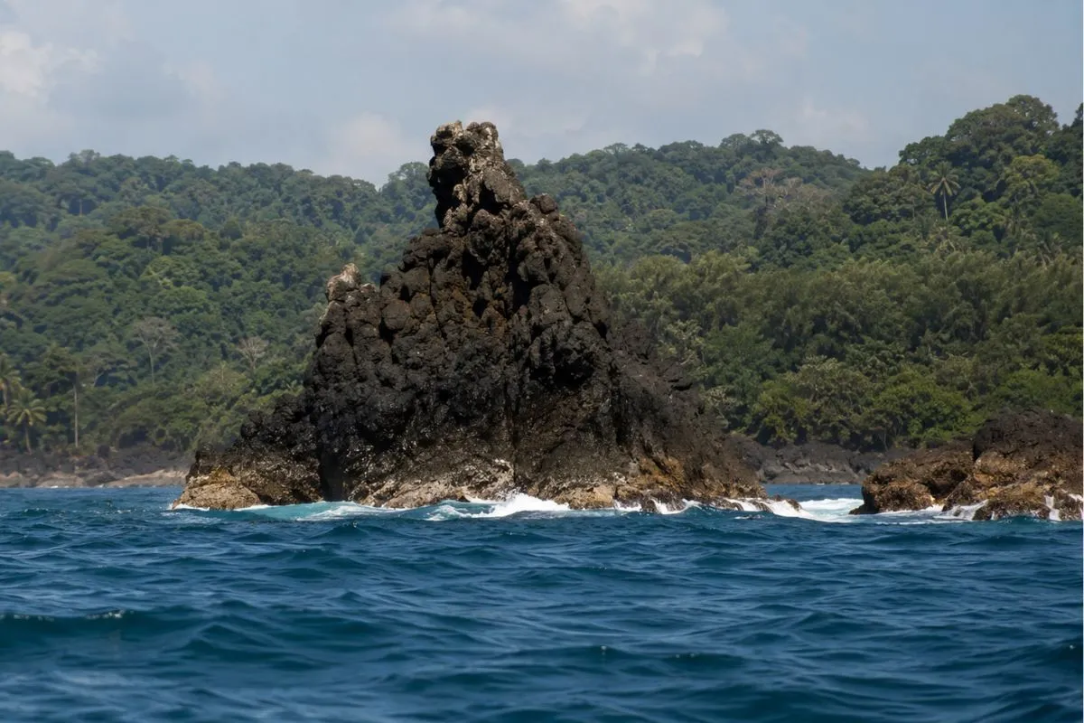 Submerged reef structure off the Osa Peninsula, Costa Rica, key deep water roosterfish habitat.