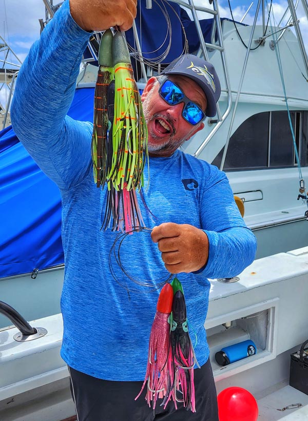 captain shawn rotella with his custom wahoo bullets