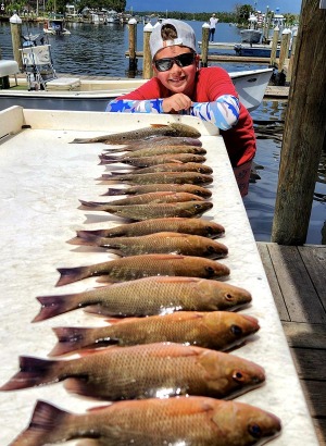 Homosassa Florida mangrove snapper held by Little Jack