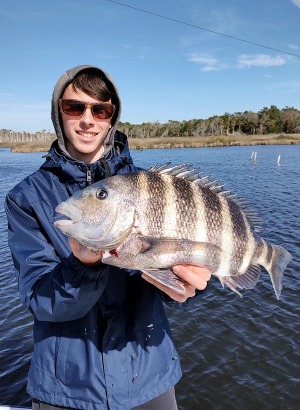 winter sheepshead fishing with Capt. William Toney