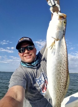 captain william toney with a trophy Homosassa seatrout