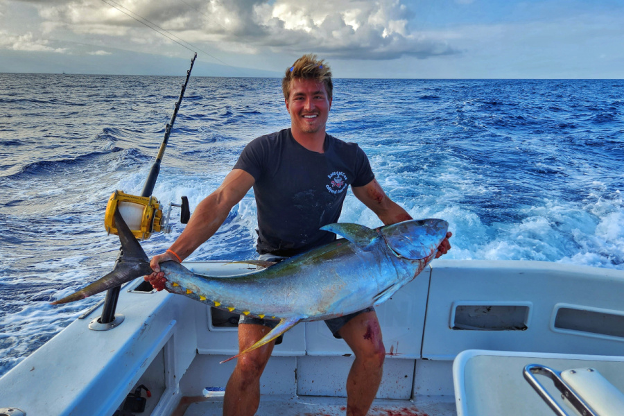 yellowfin tuna caught in Kona trolling lures