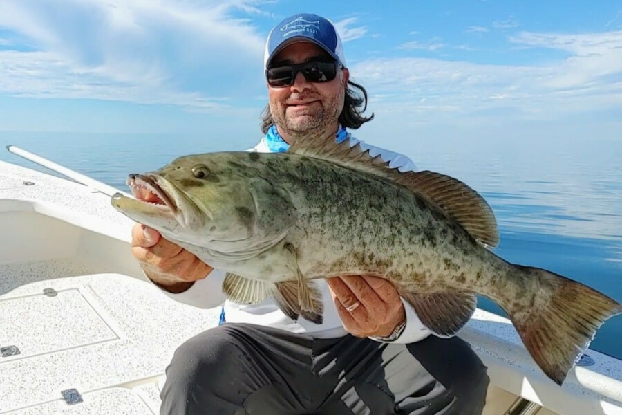 Capt. William Toney with a fat Florida gag grouper