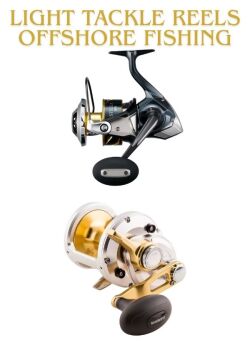 spinning reels and rods in the rocket launcher of sport fishing yacht heading offshore