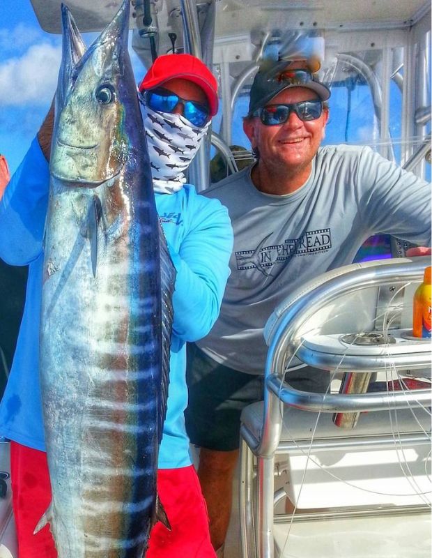 Allen Winchel, founder of Blackfin Rods, with a big wahoo caught on a Blackfin rod